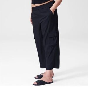 Universal Standard Maggi Cargo Elastic Waist Pant in Matte Black